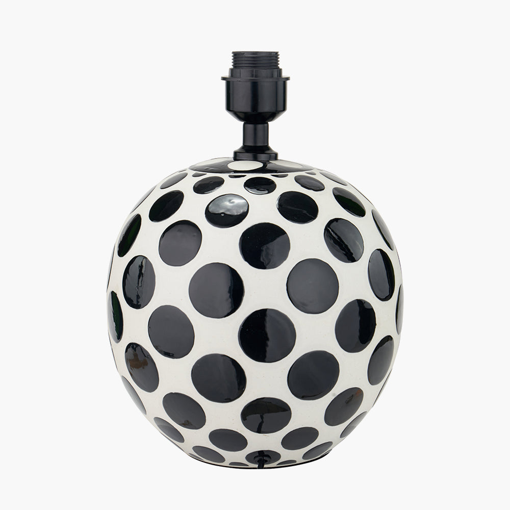 Larisa Black Polka Dot Ceramic Table Lamp - Base Only